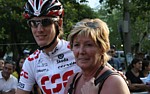 Andy Schleck with his mother at the start of the Tour de San Luis 2008